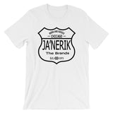 JA'NERIK The Brand (Black shield) Short Sleeve Unisex T-Shirt