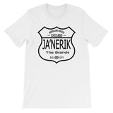 JA'NERIK The Brand (Black shield) Short Sleeve Unisex T-Shirt