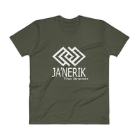 JA'NERIK The Brand Orginal (white logo) V-Neck T-Shirt
