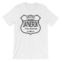 JA'NERIK The Brand (Black shield) Short Sleeve Unisex T-Shirt