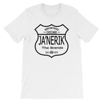 JA'NERIK The Brand (Black shield) Short Sleeve Unisex T-Shirt