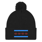 JA'NERIK THE BRAND FLAG LOGO Pom Pom Knit Cap